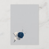 ネイビーブルー白い花シルバーグレ離れー詳細 エンクロージャーカード (裏面)
