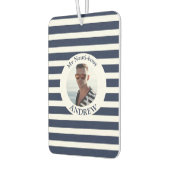 ネイビーブルー白ストライプの写航海の真 カーエアーフレッシュナー (左)