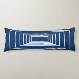 ネイビーブルー白ストライプ色のパターンのミニマル ボディピロー