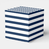 ネイビーブルー白ストライプ色のパターン贈り物 フェイバーボックス (裏面サイド)