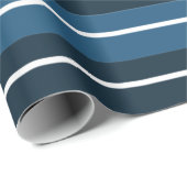 ネイビーブルー白ストライプ色パターン ラッピングペーパー (ロールコーナー)