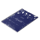 ネイビーブルー白星モノグラム脚本 ノートブック (左側)