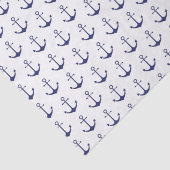 ネイビーブルー白航海のいかりパターン 薄葉紙 (詳細)