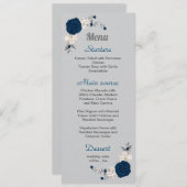 ネイビーブルー白葉花銀 メニュー (正面/裏面)