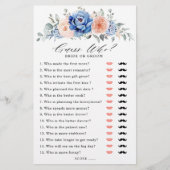 ネイビーブルー石板ほこりっぽい赤面ブライダルシャワーゲーム (正面)