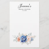 ネイビーブルー石板ほこりっぽい赤面ブライダルシャワーゲーム (裏面)