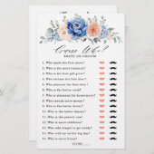 ネイビーブルー石板ほこりっぽい赤面ブライダルシャワーゲーム (正面/裏面)