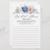 ネイビーブルー石板ダスティー赤面誰が私のゲーム (正面/裏面)