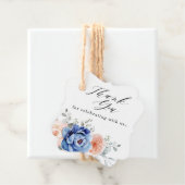 ネイビーブルー石板ダスティ赤面サンキュー結婚ズ フェイバータグ (インサイチュ)