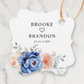 ネイビーブルー石板ダスティ赤面サンキュー結婚ズ フェイバータグ (裏面)