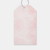 ネイビーブルー石板ダスティ赤面ピンクフローラ結婚ズ ギフトタグ (裏面)