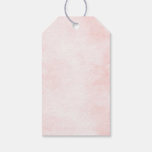 ネイビーブルー石板ダスティ赤面ピンクフローラ結婚ズ ギフトタグ (裏面)