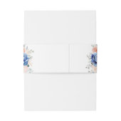 ネイビーブルー石板ダスティ赤面ピンクフローラ結婚ズ 招待状ベリーバンド (裏面例)