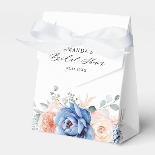 ネイビーブルー石板ダスティ赤面ピンクフローラ フェイバーボックス (正面サイド)