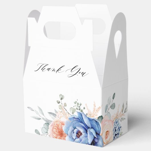 ネイビーブルー石板ダスティ赤面ピンクブライダルシャワー フェイバーボックス (オープン)