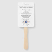 ネイビーブルー石板ダスティ赤面ピンク結婚式 プログラム ハンドファン (裏面)