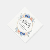 ネイビーブルー石板ダスティ赤面ブライダルシャワー スタンダードカクテルナプキン (角)