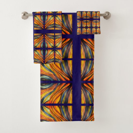 ネイビーブルー砂漠インスピレーション バスタオルセット (インサイチュ)