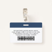 ネイビーブルー社企業の員写真名タグ バッジ (裏面クリップ)