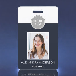 ネイビーブルー社員名ロゴ写真コーポレートワーク バッジ