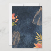 ネイビーブルー秋カボチャ赤ちゃんシャワー招待状 招待状 (裏面)