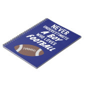 ネイビーブルー秋フットボールプレーヤーギフト男子用子供 ノートブック (左側)