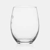 ネイビーブルー素朴いかり |ボート名 ステムなしワイングラス (左)