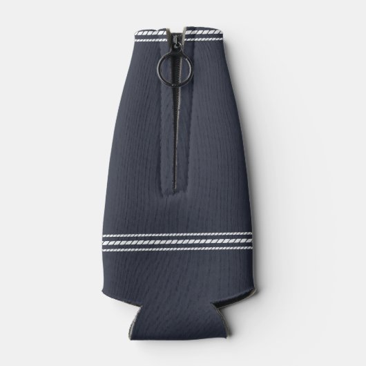 ネイビーブルー素朴オールパーソナライズされたスレイクハウス ボトルクーラー (裏面)