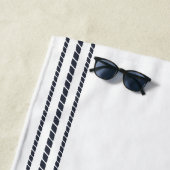 ネイビーブルー素朴ガニショアパーソナライズされたハウス ビーチタオル (インサイチュ)