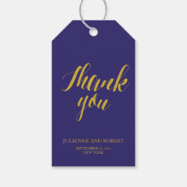 ネイビーブルー素朴シック結婚の感謝のギフトラベル ギフトタグ