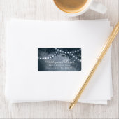 ネイビーブルー素朴ツリーライト差出人住所ラベル ラベル (インサイチュ)