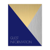 ネイビーブルー結婚のゲスト情報ミニマリスト