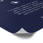 ネイビーブルー結婚の使い捨てカメラのサイン ポスター (角)