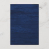 ネイビーブルー結婚の詳細QRコードカード エンクロージャーカード (裏面)