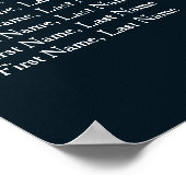 ネイビーブルー結婚の20テーブル座席表 ポスター (角)