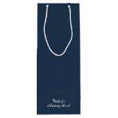 ネイビーブルー結婚へようこそ ワインギフトバッグ (裏面)