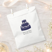 ネイビーブルー結婚ズケーキ フェイバーバッグ (クリップ留めされた状態)