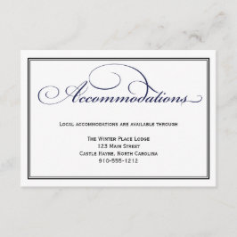 ネイビーブルー結婚ズ宿泊詳細カード エンクロージャーカード