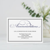 ネイビーブルー結婚ズ宿泊詳細カード エンクロージャーカード (スタンド正面)