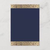 ネイビーブルー結婚ズ詳細-ヴィンテージ金ゴールドバラ エンクロージャーカード (裏面)