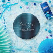 ネイビーブルー結婚ズ・サンキュー ペーパープレート (パーティー)