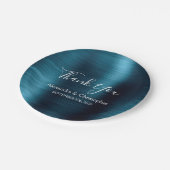 ネイビーブルー結婚ズ・サンキュー ペーパープレート (アングル)