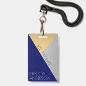 ネイビーブルー結婚ズVIPクリエイティブエスコート座席表 バッジ (Front with Lanyard)