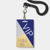 ネイビーブルー結婚ズVIPクリエイティブエスコート座席表 バッジ (Back with Lanyard)
