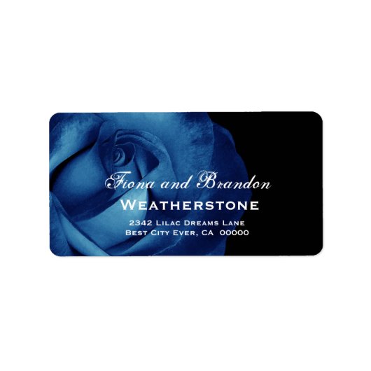 ネイビーブルー結婚バラズA003 ラベル (正面)