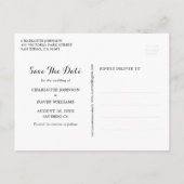 ネイビーブルー結婚ヒマワリの写真 案内ポストカード (裏面)