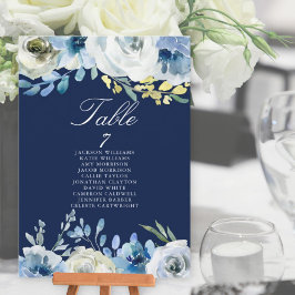 ネイビーブルー結婚フローラのエレガント座席表