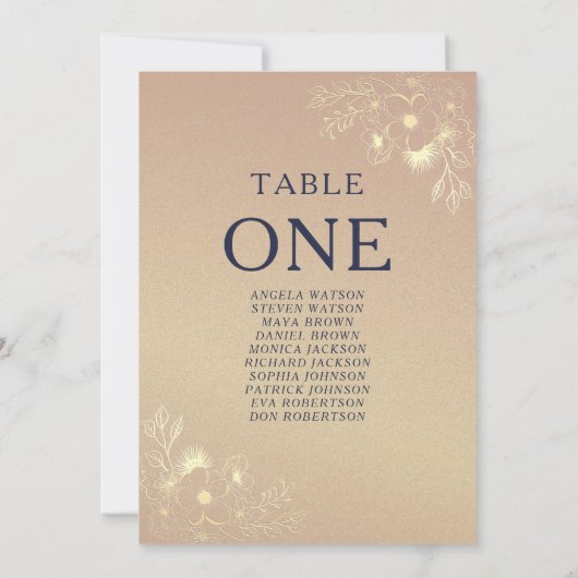 ネイビーブルー結婚フローラの座席表 (裏面)