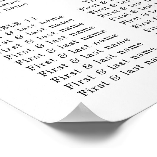 ネイビーブルー結婚フローラの座席表 ポスター (角)