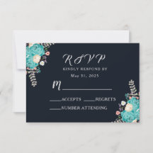 ネイビーブルー結婚ミ花